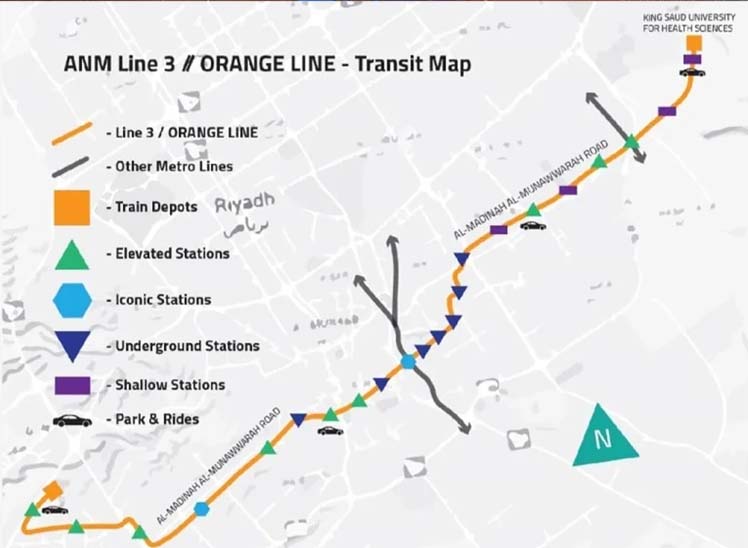 ANM Line 3 Orange Line Transit Map